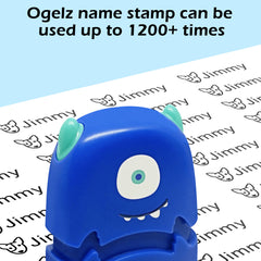 Tampon personnalisé Ogelz - Monstre extraterrestre mignon, autocollant personnalisé pour adultes et enfants, idéal pour garderie, maison de retraite, lavable et séchable en machine. Convient aux animaux.