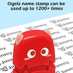 Tampon personnalisé Ogelz - Monstre extraterrestre mignon, autocollant personnalisé pour adultes et enfants, idéal pour garderie, maison de retraite, lavable et séchable en machine. Convient aux animaux.