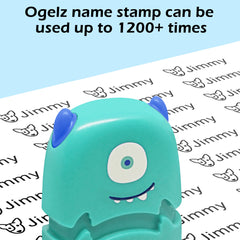 Ogelz Customized Name Stamp For Clothes-Cute Green Monster Alien Personalised For Adult Kids Daycare Stickers Tag Label Preschool Nursing Home Washable Dryer Safe