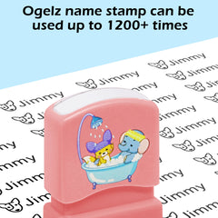 Tampon personnalisé Ogelz - Monstre extraterrestre mignon, autocollant personnalisé pour adultes et enfants, idéal pour garderie, maison de retraite, lavable et séchable en machine. Convient aux animaux.