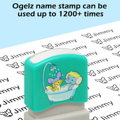 Tampon personnalisé Ogelz - Monstre extraterrestre mignon, autocollant personnalisé pour adultes et enfants, idéal pour garderie, maison de retraite, lavable et séchable en machine. Convient aux animaux.