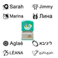 Tampon personnalisé Ogelz - Monstre extraterrestre mignon, autocollant personnalisé pour adultes et enfants, idéal pour garderie, maison de retraite, lavable et séchable en machine. Convient aux animaux.