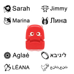 Tampon personnalisé Ogelz - Monstre extraterrestre mignon, autocollant personnalisé pour adultes et enfants, idéal pour garderie, maison de retraite, lavable et séchable en machine. Convient aux animaux.