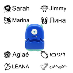 Tampon personnalisé Ogelz - Monstre extraterrestre mignon, autocollant personnalisé pour adultes et enfants, idéal pour garderie, maison de retraite, lavable et séchable en machine. Convient aux animaux.