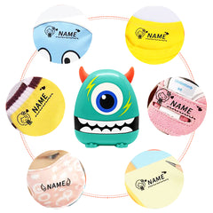 Ogelz Customized Name Stamp For Clothes-Cute Green Monster Plus Personalised For Adult Kids Daycare Stickers Tag Label Preschool Nursing Home Washable Dryer Safe