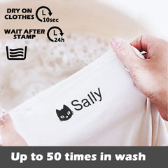 Ogelz Customized Name Stamp For Clothes-Cute Animal Dog Personalised For Adult Kids Daycare Stickers Tag Label Preschool Nursing Home Washable Dryer Safe