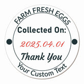 Ogelz 200Pcs Customized Farm Fresh Egg Carton Collection Date Guide Packaging Labels Stickers Stamps Kit Set Personalized for Chicken Duck Stickers Extra Stciky 2 Inch Round (B07)