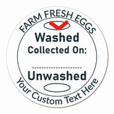 Ogelz 200Pcs Customized Farm Fresh Egg Carton Washed Unwashed Option Guide Packaging Labels Stickers Stamps Kit Set Personalized for Chicken Duck Stickers Extra Stciky 2 Inch Round (B03)