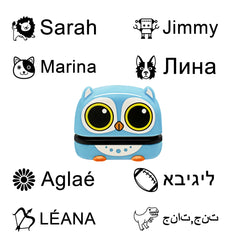 Ogelz Customized Name Stamp For Clothes-Cute Animal Owl Personalised For Adult Kids Daycare Stickers Tag Label Preschool Nursing Home Washable Dryer Safe