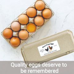 Ogelz 40Pcs Customized Farm Fresh Egg Carton Packaging Labels Stickers Set Personalized for Chicken Duck Stickers Extra Stciky 2X4 Inch Rectangle (G04)