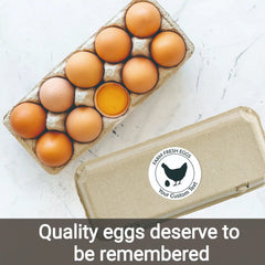 Ogelz 100Pcs Customized Farm Fresh Egg Carton Packaging Labels Stickers Set Personalized for Chicken Duck Stickers Extra Stciky 2 Inch (F12)