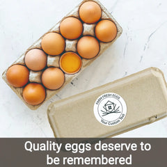 Ogelz 100Pcs Customized Farm Fresh Egg Carton Packaging Labels Stickers Set Personalized for Chicken Duck Stickers Extra Stciky 2 Inch (F04)