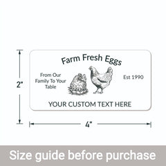 Ogelz 40Pcs Customized Farm Fresh Egg Carton Packaging Labels Stickers Set Personalized for Chicken Duck Stickers Extra Stciky 2X4 Inch Rectangle (G01)