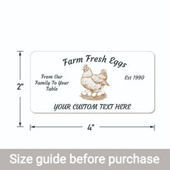 Ogelz 40Pcs Customized Farm Fresh Egg Carton Packaging Labels Stickers Set Personalized for Chicken Duck Stickers Extra Stciky 2X4 Inch Rectangle (G02)