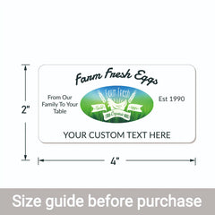 Ogelz 40Pcs Customized Farm Fresh Egg Carton Packaging Labels Stickers Set Personalized for Chicken Duck Stickers Extra Stciky 2X4 Inch Rectangle (G06)