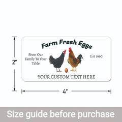 Ogelz 40Pcs Customized Farm Fresh Egg Carton Packaging Labels Stickers Set Personalized for Chicken Duck Stickers Extra Stciky 2X4 Inch Rectangle (G04)