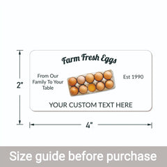 Ogelz 40Pcs Customized Farm Fresh Egg Carton Packaging Labels Stickers Set Personalized for Chicken Duck Stickers Extra Stciky 2X4 Inch Rectangle (G05)
