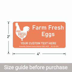 Ogelz 40Pcs Customized Farm Fresh Egg Carton Packaging Labels Stickers Set Personalized for Chicken Duck Stickers Extra Stciky 2X4 Inch Rectangle Orange(G05)