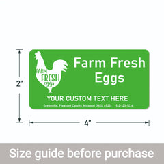 Ogelz 40Pcs Customized Farm Fresh Egg Carton Packaging Labels Stickers Set Personalized for Chicken Duck Stickers Extra Stciky 2X4 Inch Rectangle Green (R03)