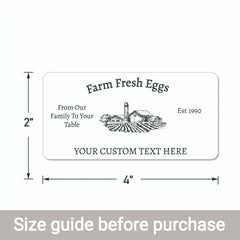 Ogelz 40Pcs Customized Farm Fresh Egg Carton Packaging Labels Stickers Set Personalized for Chicken Duck Stickers Extra Stciky 2X4 Inch Rectangle (G03)