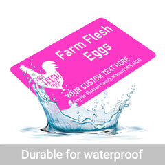 Ogelz 40Pcs Customized Farm Fresh Egg Carton Packaging Labels Stickers Set Personalized for Chicken Duck Stickers Extra Stciky 2X4 Inch Rectangle Hot Pink (R01)