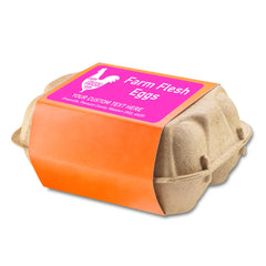 Ogelz 40Pcs Customized Farm Fresh Egg Carton Packaging Labels Stickers Set Personalized for Chicken Duck Stickers Extra Stciky 2X4 Inch Rectangle Hot Pink (R01)