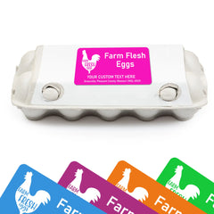 Ogelz 40Pcs Customized Farm Fresh Egg Carton Packaging Labels Stickers Set Personalized for Chicken Duck Stickers Extra Stciky 2X4 Inch Rectangle Purple(G04)