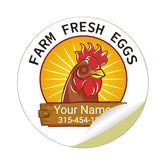 Ogelz 100Pcs Customized Farm Fresh Egg Carton Packaging Labels Stickers Stamps Kit Set Personalized for Chicken Duck Stickers Extra Stciky Waterproof Anti Scratches 2 Inch Round A12