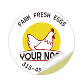 Ogelz 100Pcs Customized Farm Fresh Egg Carton Packaging Labels Stickers Stamps Kit Set Personalized for Chicken Duck Stickers Extra Stciky Waterproof Anti Scratches 2 Inch Round A8
