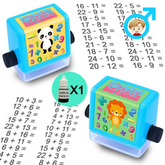 Math Roller Stamp Smart Math Teaching Stamps for Kids, Addition Subtraction Multiplication Division Math Practice Tool Math Learning Stamps