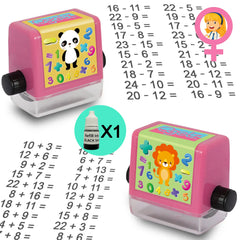 Math Roller Stamp Smart Math Teaching Stamps for Kids, Addition Subtraction Multiplication Division Math Practice Tool Math Learning Stamps