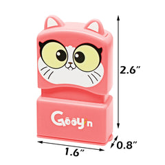 Ogelz Customized Name Stamp For Clothes-Cute Small Pink Cat Personalised For Adult Kids Daycare Stickers Tag Label Preschool Nursing Home Washable Dryer Safe
