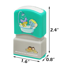 Tampon personnalisé Ogelz - Monstre extraterrestre mignon, autocollant personnalisé pour adultes et enfants, idéal pour garderie, maison de retraite, lavable et séchable en machine. Convient aux animaux.