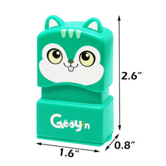 Ogelz Customized Name Stamp For Clothes-Cute Green Hamster Personalised For Adult Kids Daycare Stickers Tag Label Preschool Nursing Home Washable Dryer Safe