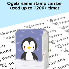 Ogelz Customized Name Stamp For Clothes-Cute Penguin SQ Personalised For Adult Kids Daycare Stickers Tag Label Preschool Nursing Home Washable Dryer Safe