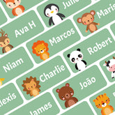 Ogelz Personalized Name Labels for Kids Custom Stcikers Washable for Clothes and Gear Non Iron Waterproof for Kids Stuff Daycare Toddlers School Supplies Water Bottle Camp 0.5"X1.2" Green (Animal)