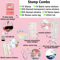 Tampon personnalisé Ogelz - Monstre extraterrestre mignon, autocollant personnalisé pour adultes et enfants, idéal pour garderie, maison de retraite, lavable et séchable en machine. Convient aux animaux.