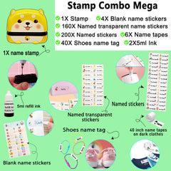Ogelz Customized Name Stamp For Clothes-Cute Animal Dog Personalised For Adult Kids Daycare Stickers Tag Label Preschool Nursing Home Washable Dryer Safe