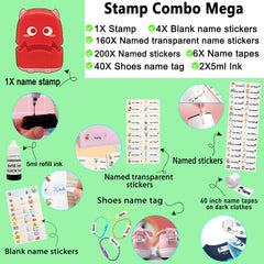 Tampon personnalisé Ogelz - Monstre extraterrestre mignon, autocollant personnalisé pour adultes et enfants, idéal pour garderie, maison de retraite, lavable et séchable en machine. Convient aux animaux.