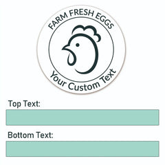 Ogelz 100Pcs Customized Farm Fresh Egg Carton Packaging Labels Stickers Set Personalized for Chicken Duck Stickers Extra Stciky 2 Inch (F02)