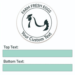 Ogelz 100Pcs Customized Farm Fresh Egg Carton Packaging Labels Stickers Set Personalized for Chicken Duck Stickers Extra Stciky 2 Inch (F05)