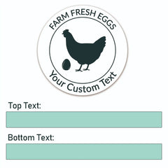 Ogelz 100Pcs Customized Farm Fresh Egg Carton Packaging Labels Stickers Set Personalized for Chicken Duck Stickers Extra Stciky 2 Inch (F12)