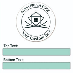 Ogelz 100Pcs Customized Farm Fresh Egg Carton Packaging Labels Stickers Set Personalized for Chicken Duck Stickers Extra Stciky 2 Inch (F04)