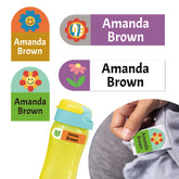 Ogelz Personalized Name Labels for Kids Custom Stcikers Washable for Clothes and Gear Non Iron Waterproof for Kids Stuff Daycare Toddlers School Supplies Water Bottle Camp Flower Theme Extra Large