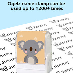 Ogelz Customized Name Stamp For Clothes-Cute Koala SQ Personalised For Adult Kids Daycare Stickers Tag Label Preschool Nursing Home Washable Dryer Safe