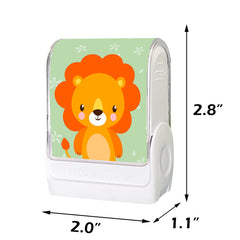 Ogelz Customized Name Stamp For Clothes-Cute Lion SQ Personalised For Adult Kids Daycare Stickers Tag Label Preschool Nursing Home Washable Dryer Safe