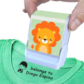 Ogelz Customized Name Stamp For Clothes-Cute Lion SQ Personalised For Adult Kids Daycare Stickers Tag Label Preschool Nursing Home Washable Dryer Safe