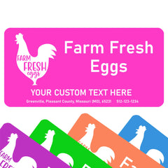 Ogelz 40Pcs Customized Farm Fresh Egg Carton Packaging Labels Stickers Set Personalized for Chicken Duck Stickers Extra Stciky 2X4 Inch Rectangle Blue (R02)