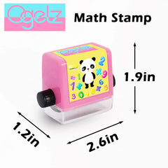 Math Roller Stamp Smart Math Teaching Stamps for Kids, Addition Subtraction Multiplication Division Math Practice Tool Math Learning Stamps