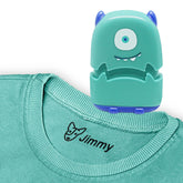 Ogelz Customized Name Stamp For Clothes-Cute Green Monster Alien Personalised For Adult Kids Daycare Stickers Tag Label Preschool Nursing Home Washable Dryer Safe